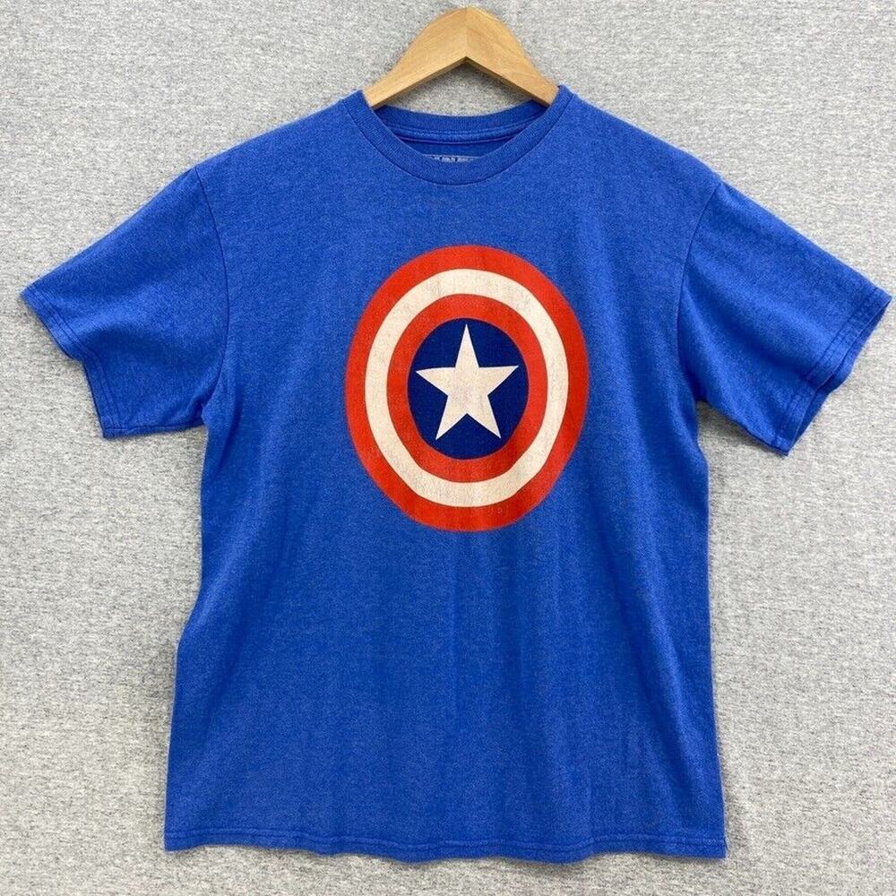 Marvel Tshirt Boys Extra Large Blue Captain America Star Tee Short Sleeve